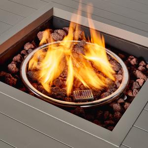 Quality 42 Inch Rattan Plaiting Rectangle Tabletop Fire Pit CE wholesale