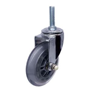 Quality Thread Stem PU Transparent Caster Wheel with Chrome Plated For Office Chair wholesale