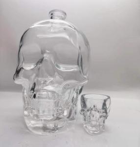 Quality 1000ml/1500ml/1750ml Skull Head Whiskey Bottle/Whiskey Glass Container wholesale