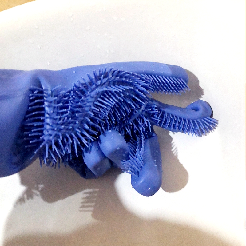 2018 high quality durable soft best seller in amazon customized accessory kitchen household silicone washing rubber gloves