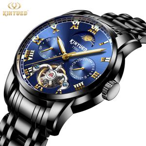 Quality KINYUED watch own brand mens watches in wristwatches manufacturer tourbillon mechanical wristwatch wholesale