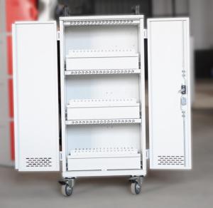 Quality White Mobile Charging Cart Steel Material 60 Units Laptop Charging Cart wholesale