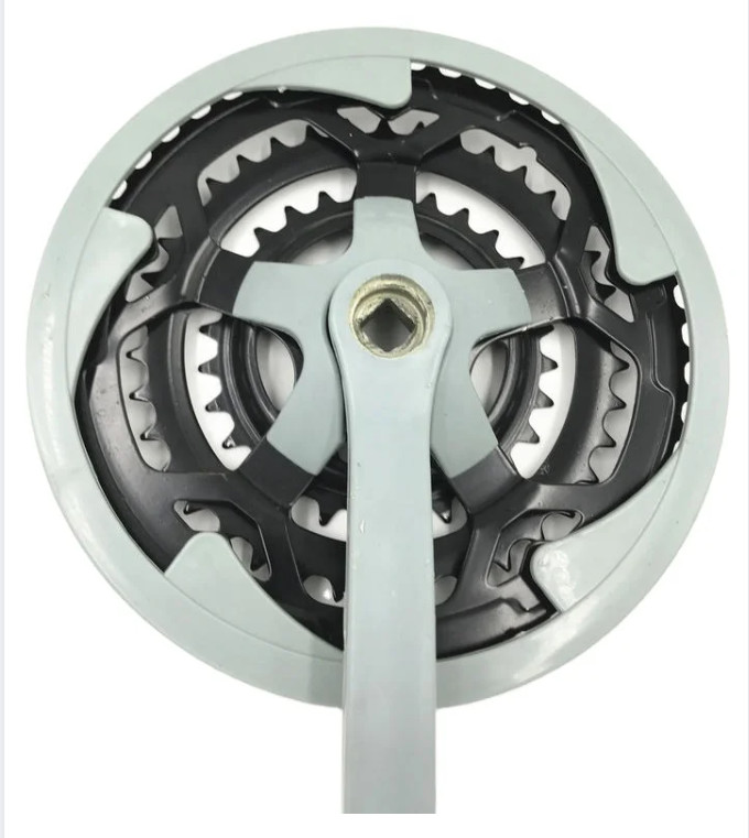 Hot sale Gary color mountain bicycle chain wheel and crank. 3 speed Mountain bike sprocket set 28 38 48T 165MM.