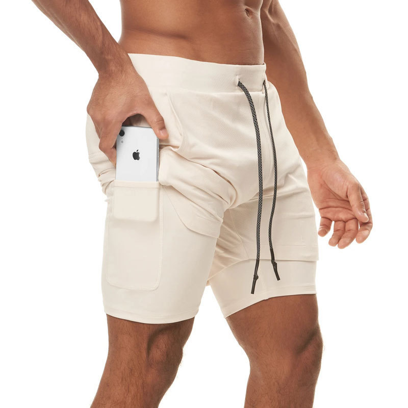 Sweatpants Woven Gym Shorts Men Worsted Breathable M-5XL 2 In 1 Gym Shorts