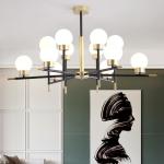 Nordic Glass Ball Modern Pendant Light E27 Wrought Iron Branch Decorative