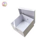 Present Packaging White Cubic Craft Paper Gift Box With Ribbon Decoration