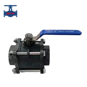 Quality 1000WOG Cast Steel WCB NPT BSP Female Threaded Ball Valve 3 Piece Type wholesale