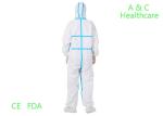 Non Woven Disposable Protective Gowns With Knitted Cuff Medical Blue