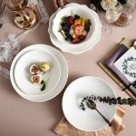 Round Solid Farmhouse Porcelain Restaurant Plates OEM Porcelain Salad Plates