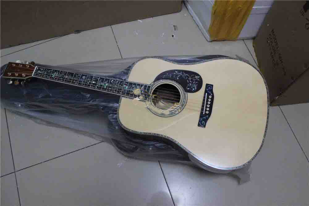 AAAA all solid KOA wood guitar customize D shape body fancy acoustic electric guitar