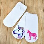 Custom logo, desig Cute Emoji 3D Digital Printed Ankle sock