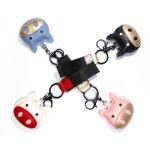 No Zipper Mini Doll Pendant Promotional Leather Keychain For Women