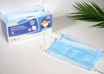 Adult Blue White Disposable Medical Mask With Flexible Adjustable Earloops