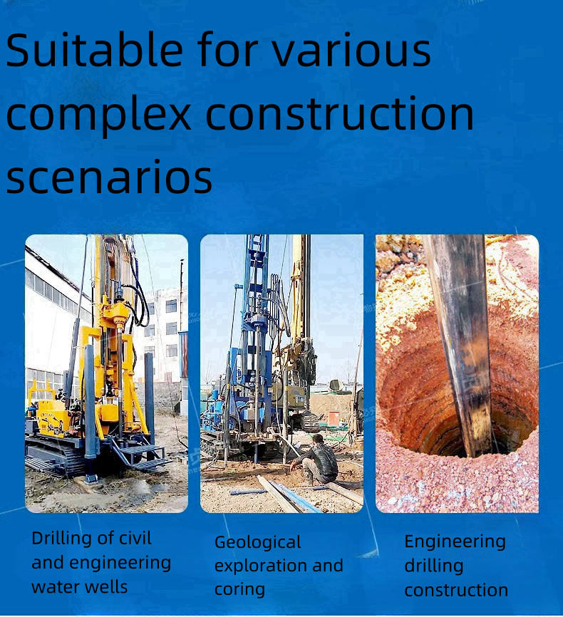 280m Hydraulic Crawler Type Deep Water Well Drilling Rig Borehole Machine Mine Drilling Rig for Sale
