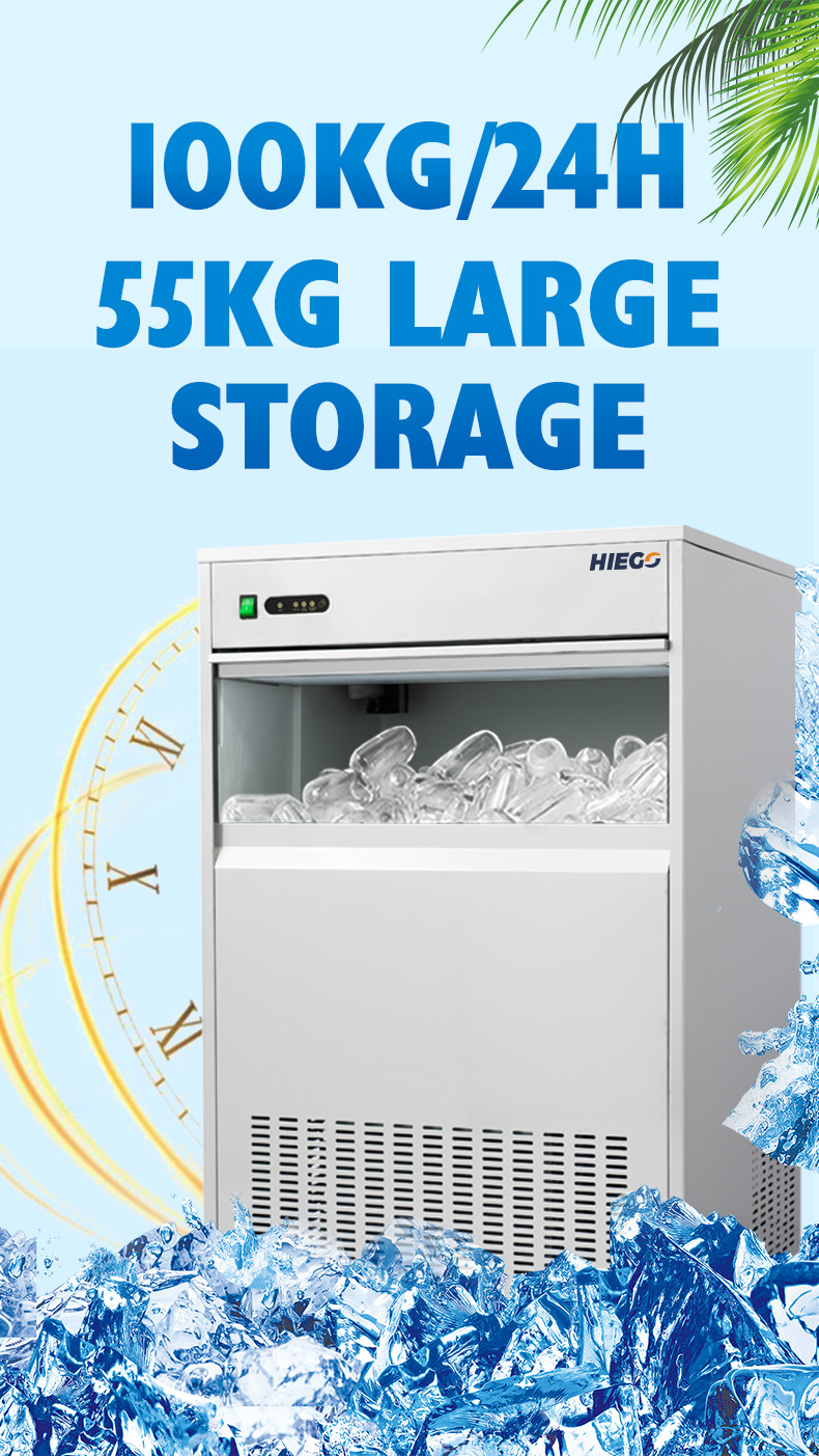 Commercial Nugget Ice Machine Portable 100kg Air Cooling Bullet Ice Maker For Home