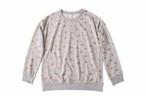 Quality Rose Gold Foil Print Round Neck Quilted Pullover Sweater For Women wholesale