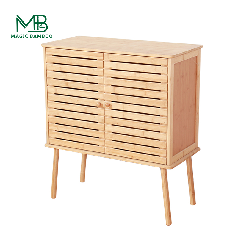 ODM Double Shutter Bamboo Kitchen Storage Cabinet Modern