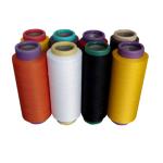 150D/48F DTY Polyester Yarn Raw White , Black