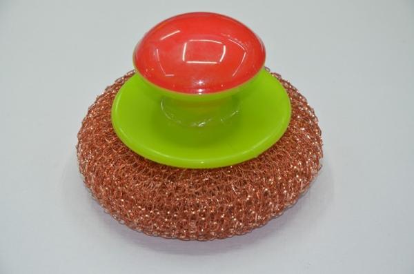 Round Copperized Stainless Steel Scrubbing Pads , Wear Resistant Metal Scouring
