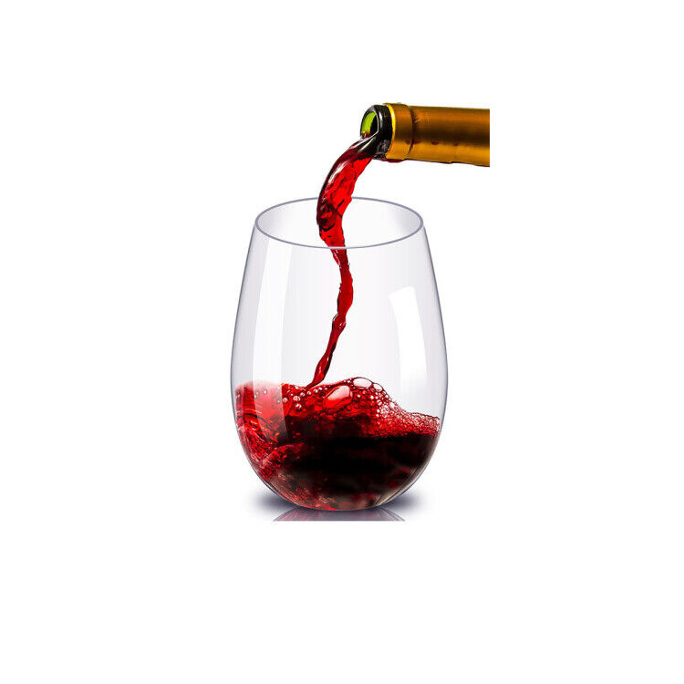PET Tritan Stemless Reusable Plastic Wine Glasses Personalized Unbreakable