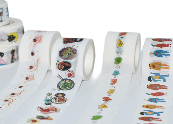 Custom Printed Colored Cute Patterns Glitter Washi Tape