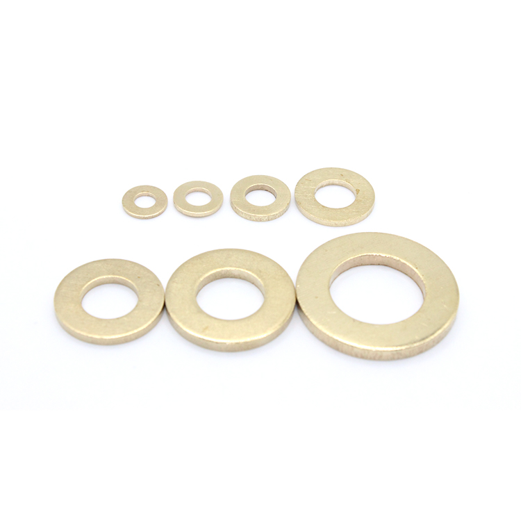 DIN Standard M6 M8 M10 M12 Brass Flat Washers for Custom Size and Golden Zinc Plating