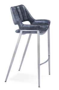 Quality 201 Brushed Stainless Steel Frame 76cm High Top Bar Chairs wholesale