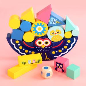 Quality Baby Early Learning Wooden Montessori Moon Balancing Blocks wholesale
