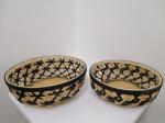 Set Of 2 Food Storage Round Vintage Bamboo Basket