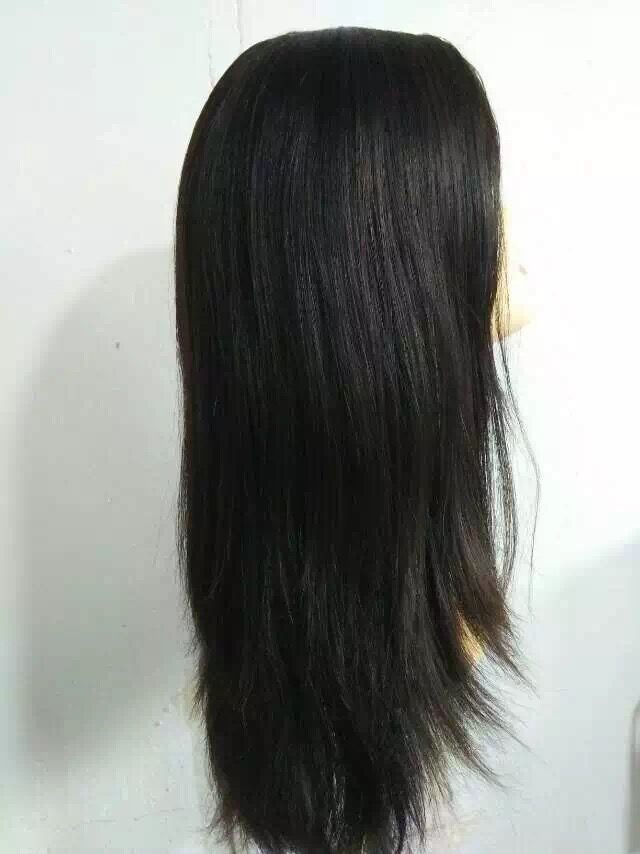 14 Inches European Virgin Human Hair Jewish Kosher Wigs Natural Color Big Layer