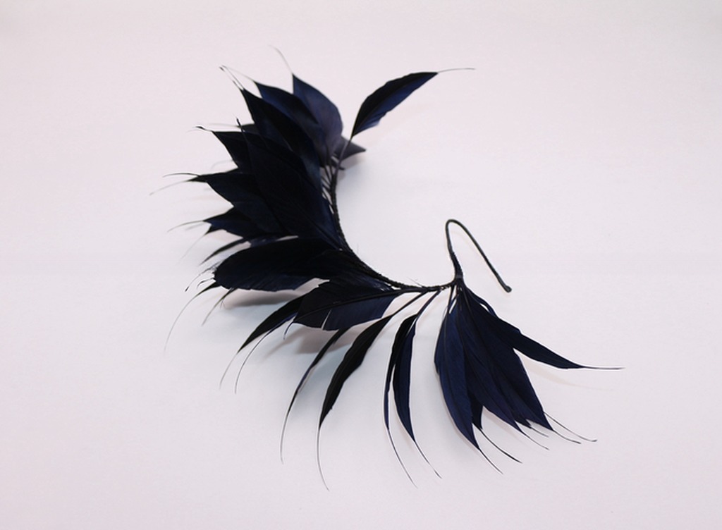 Dyed Pattern Goose Feather Flower Mount with Wire Accessory Durable Construction