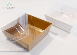 Quality Salad Boxes Takeaway Food Containers PE lining with Plastic Clear Lids wholesale