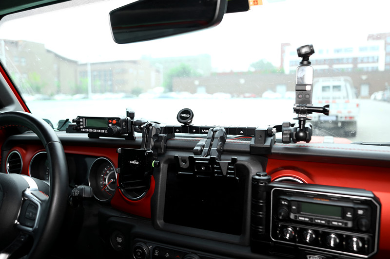 JEEP Car Fitment Aluminum Alloy Center Console Bracket for Mobile Phone Holder Black