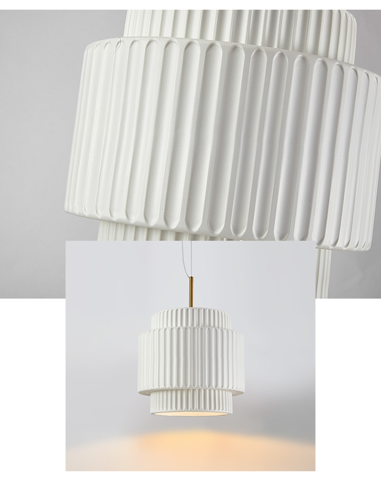 Wabi Sabi Pendant Light White Resin Chandeliers Dining Room Hanging Lamp(WH-AP-577)
