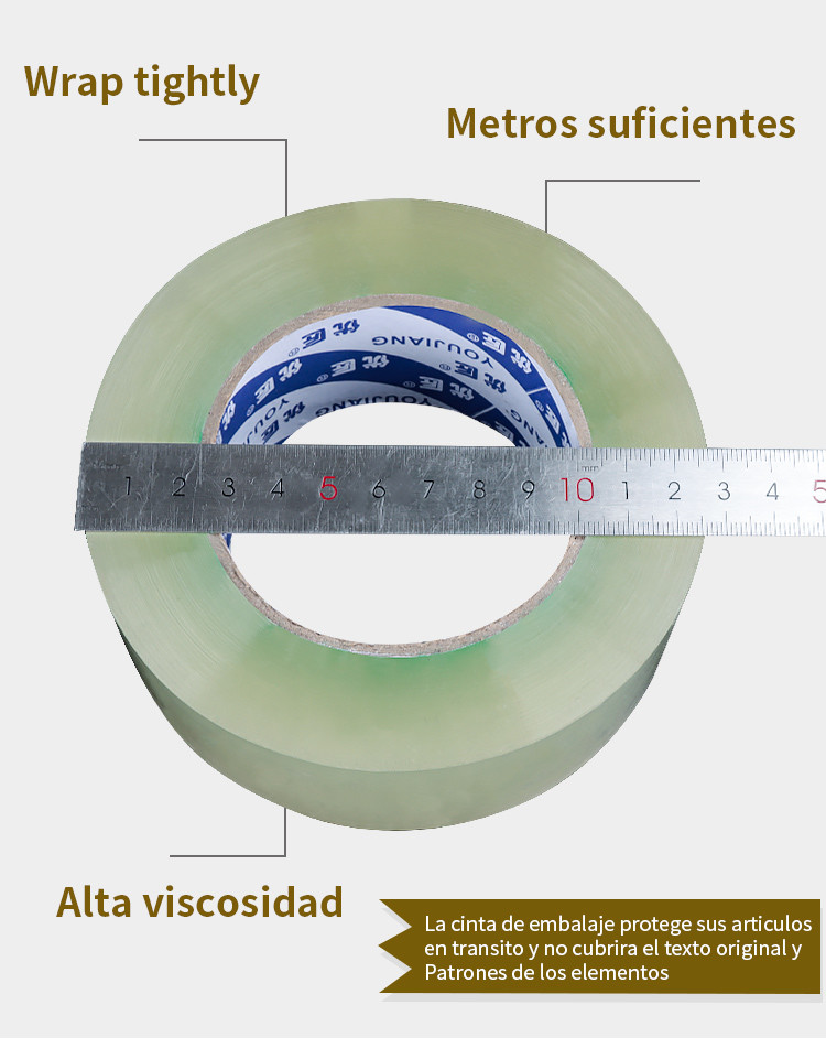 Nature Rubber BOPP Packing Tape Clear 28mic 20mm-50mm
