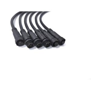 Quality Black M12 4 Pin Waterproof Cable Connector 250V Rated Voltage Male wholesale