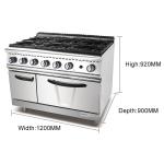 GL-RS-6 Restaurant Gas Cooking Equipment Stainless Steel Kitchen Appliance With