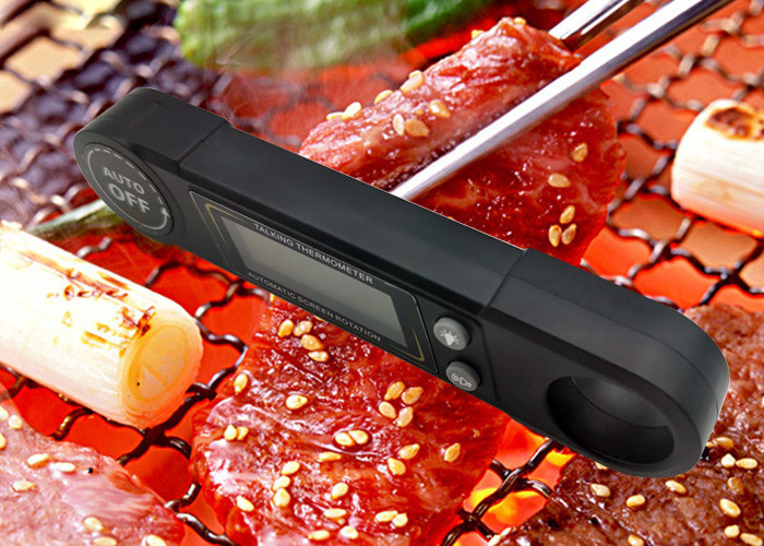 Talking Function Automatic Rotation BBQ Baking Digital Food Thermometer