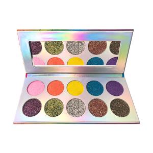 Quality Factory New Private Label Pressed Glitter Powder 10 Color Glitter Eyeshadow Palette wholesale