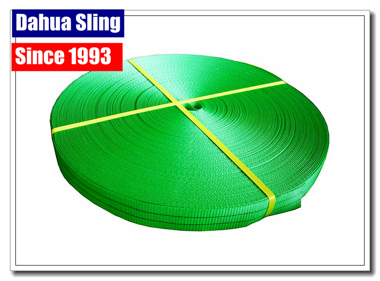 Yellow Polyester Webbing Roll For Transportation , 50mm Webbing Straps