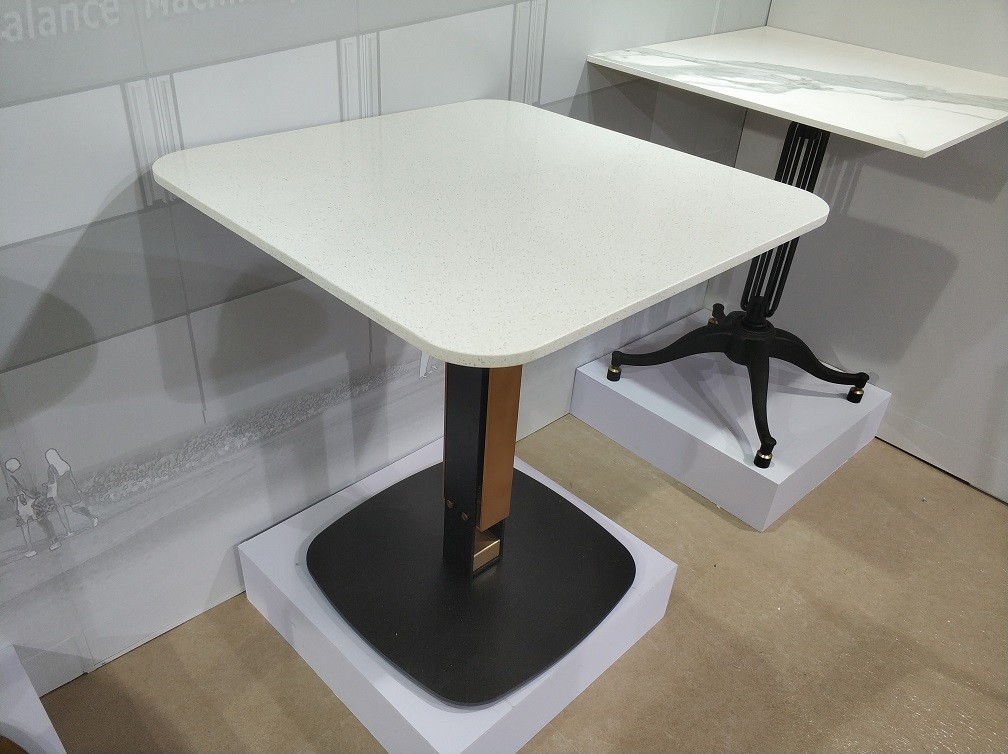 Professional Coffee Table Base Sandy Texture Square Office Table With Pedestal Base