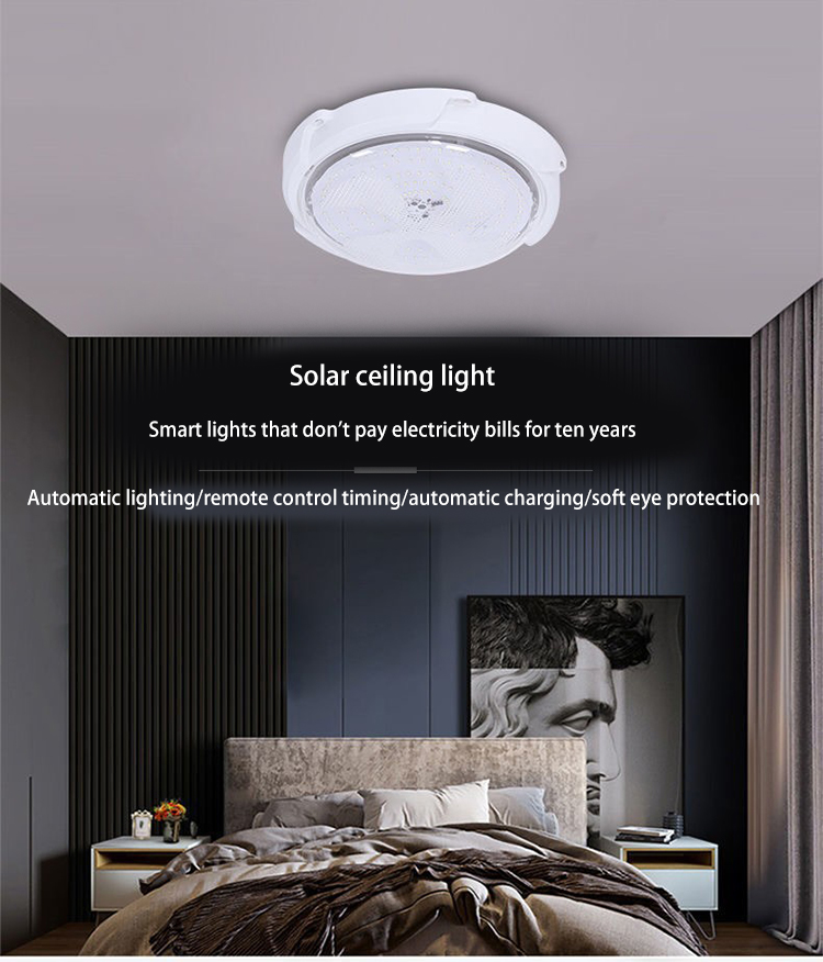 High Power 100w 200w 300w Indoor Solar Ceiling Lights Three Color Changeable