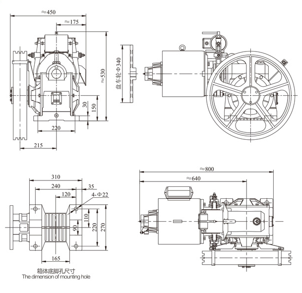Elevator geared traction machine