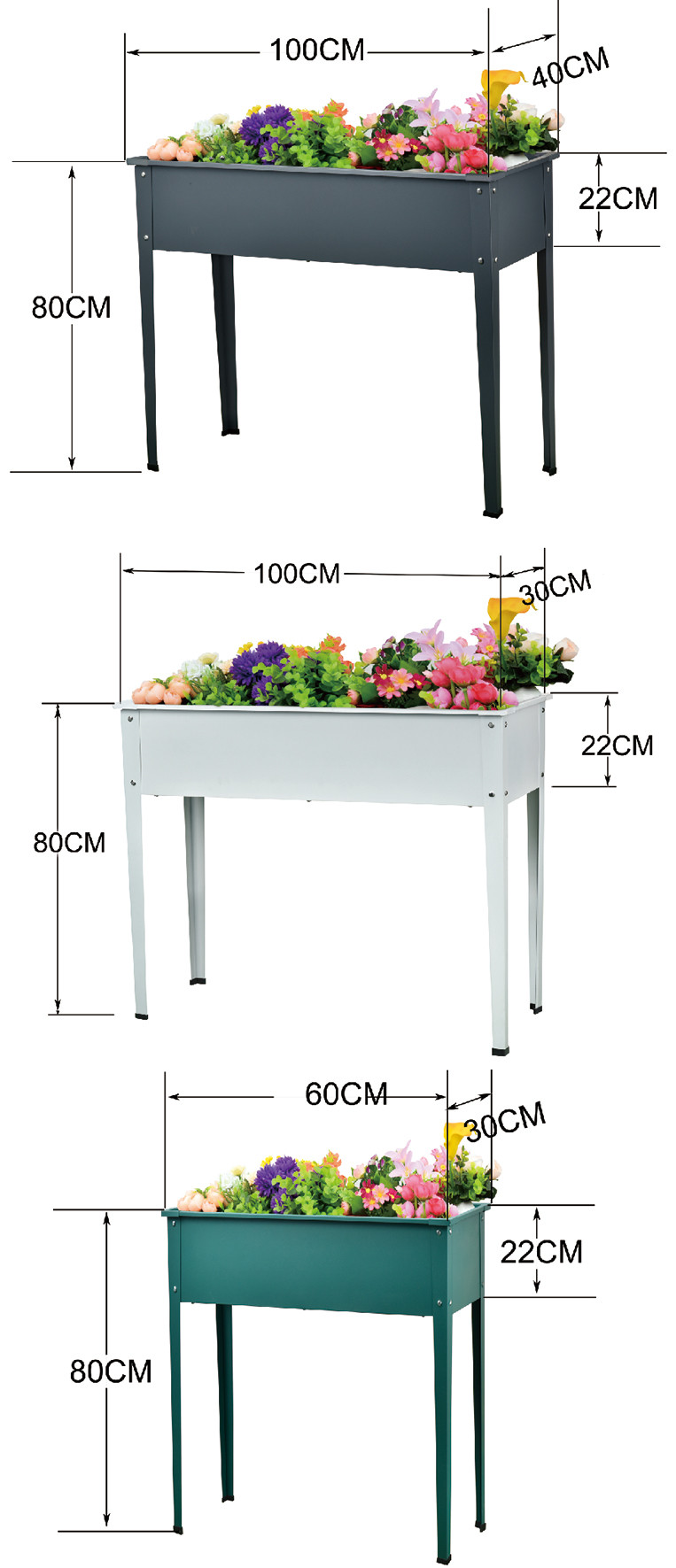 powder coating Raised Garden Bed Planter 0.6mm Vegetable Planter Kit