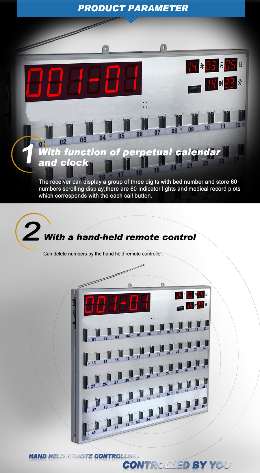Hospital wireless sos panic calling system for patient and old people