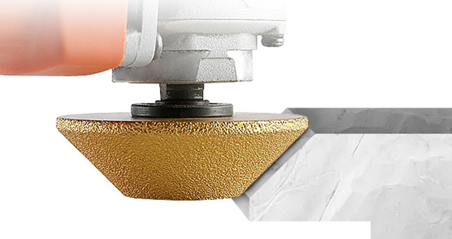 10mm 15mm 20mm Wet Stone Grinding Tile Profile Wheel Vacuum Brazed