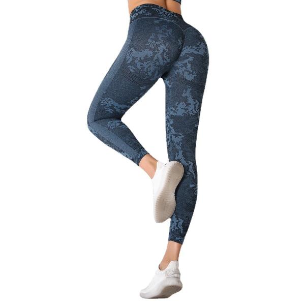 Seamless knitted yoga dress female camo buttocks yoga pants sports running