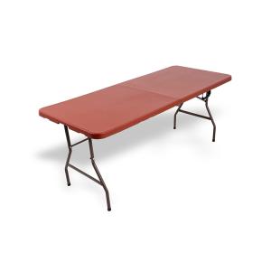 Quality Red 6 Ft Plastic Folding Tables Powder Coated Steel Base Outdoor Use wholesale