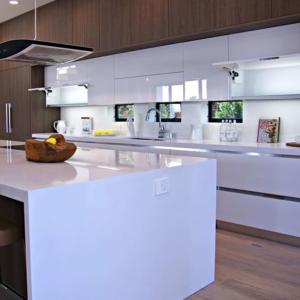 Quality Modern Style High Gloss Modular Kitchen Cabinets with Kitchen Island Highly by Chinese wholesale