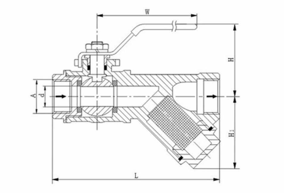 1/2&quot;-1&quot; Long Handle Filter Valve Stainless Steel Body Ball Valve